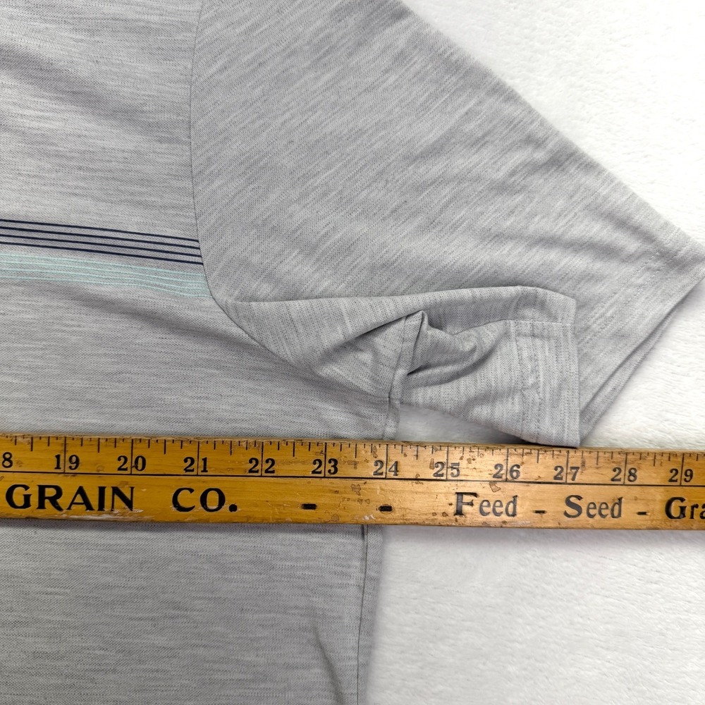 TravisMathew Polo Shirt Mens XL Gray Heathered Stripe Golf Performance Stretch - Picture 10 of 11